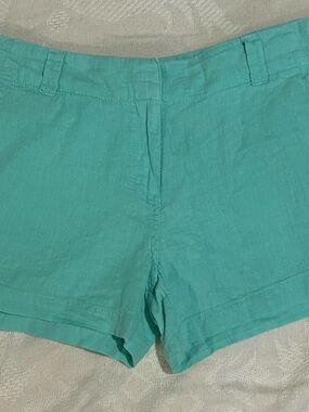 Vineyard Vines Teal Linen Bermuda Shorts